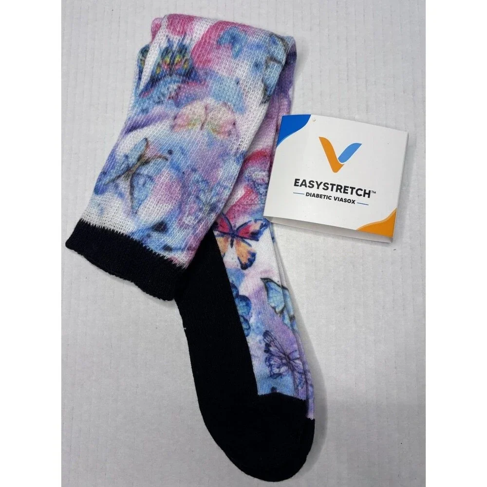 Viasox diabetic socks Butterfly Large Women 10-13 Men 9-12